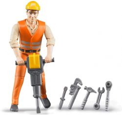 BRUDER - OUVRIER DE CHANTIER AVEC ACCESSOIRES